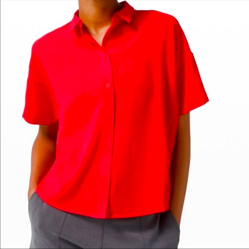 Lululemon NWT Red Full Day Ahead SS Shirt 6